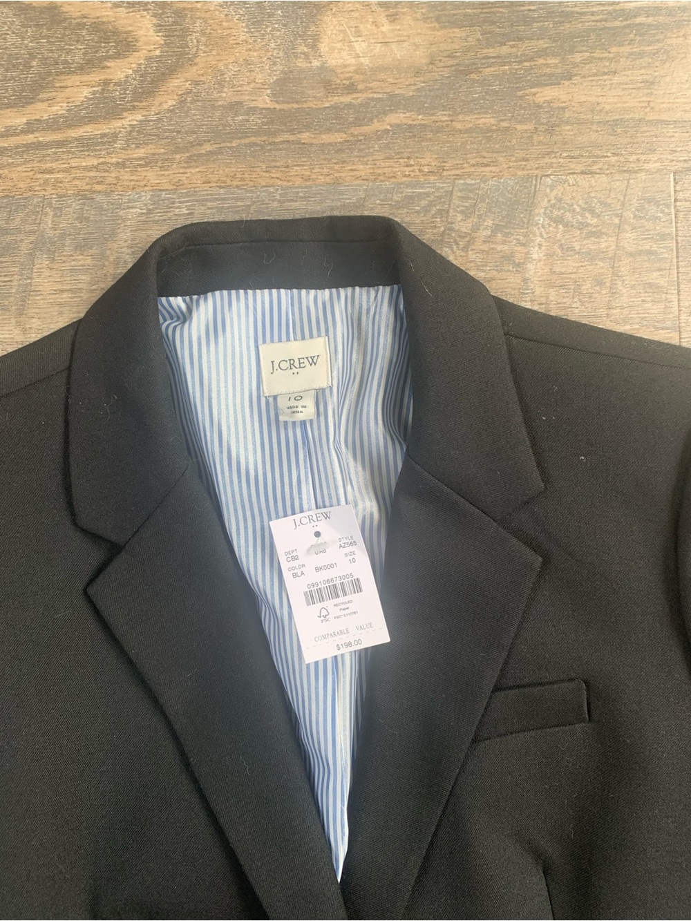 J.Crew Dark Academia Classic Black Women's Blazer - Tailored Two-Button Jacket - Picture 5 of 10